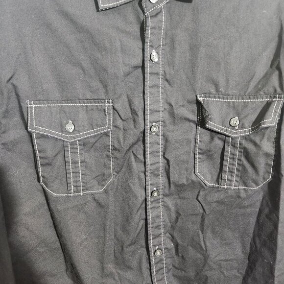 Michael Brandon Shirt Mens Rockabilly Black Button-Up Long Sleeve Large - Picture 3 of 16